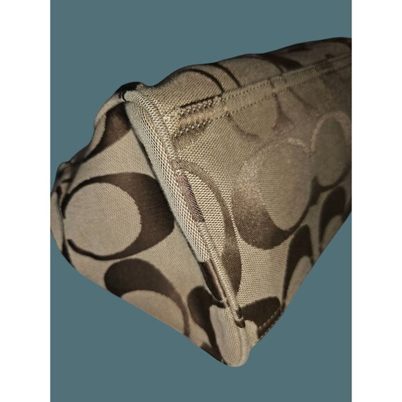 Coach Soho Daisy Signature Logo Tote Shoulder Bag Khaki Yellow - Picture 7 of 16